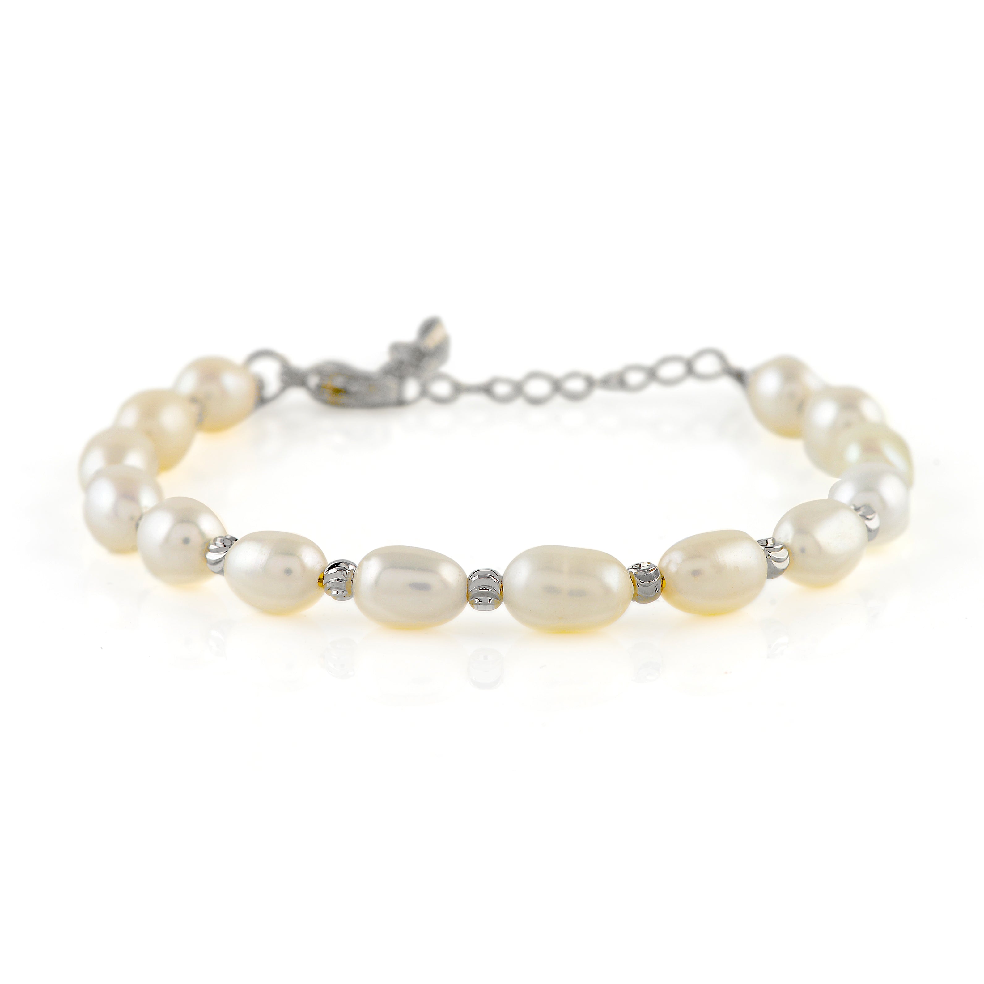 Timeless Elegance in Silver Pearl Bracelet - Krishna Jewellers Pearls and Gems